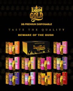 Experience premium potency with the Liquid Gold 2G Disposable,