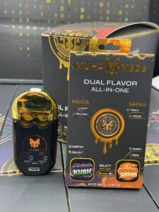 Muha Meds 4G Dual Flavor Disposable Vape Pen Packaging and Device