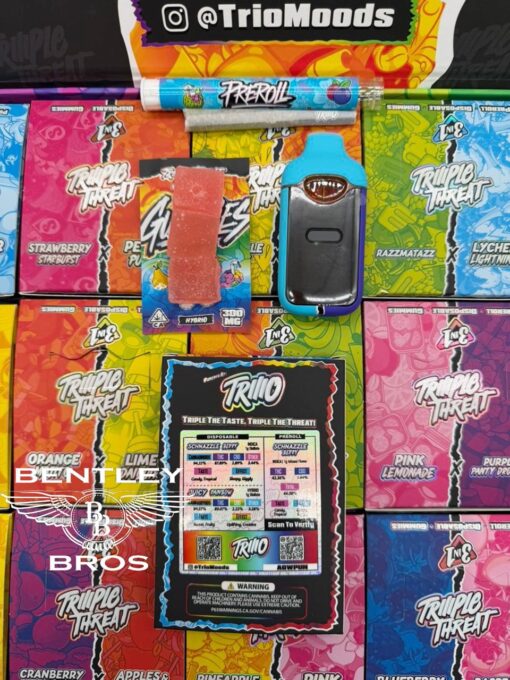 TRIIIO Triiiple Threat 2G Disposable + Gummies & Pre-Roll Bundle