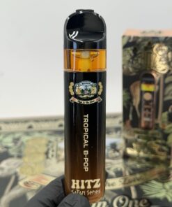 Hitz Safari Series 2G Disposable Vape Device and Hitz Safari Series Flavors Menu.