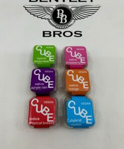 CUBE Gummies package featuring 4 fruit-flavored 250mg THC gummy cubes totalling 1000mg