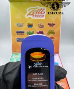 Front view of ZETTI Boost 2G Disposable Vape Pen in packaging