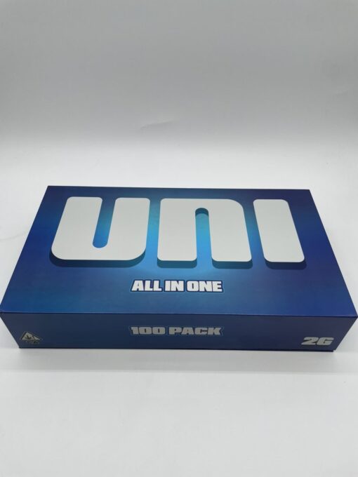 UNI 2G Disposable Vape Pen in sleek black design, front view showing draw-activated mouthpiece and compact profile